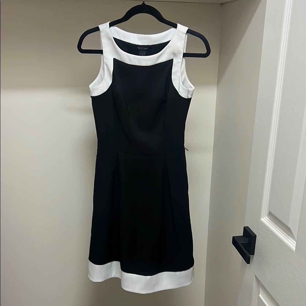 Black and White Sleeveless WHMB Dress